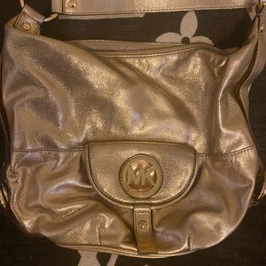 MK gold shoulder bag good condition